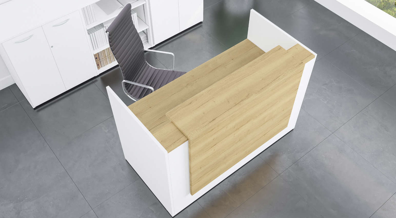 Zion Two Tone Reception Desk Counter - Sven Christiansen Furniture